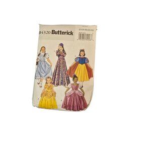 Butterick B4320 Girls Princess Costume Sewing Pattern Sizes 6-12 Fairy Tale Dres